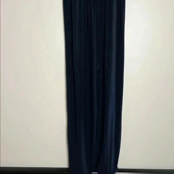 Women's Blue Sleeveless Jumpsuit Mock Neck - Wide Legs Very Cute Corporate Look - Picture 10 of 14